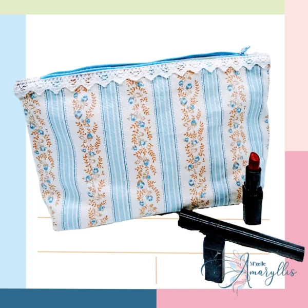 Grande trousse shabby chic bleu