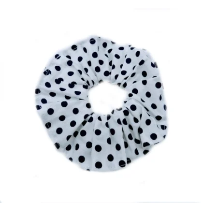 Chouchou blanc pois noirs