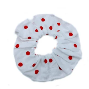 Chouchou blanc pois rouge