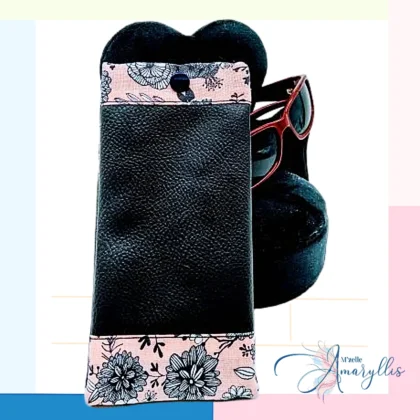 Etui à lunettes rose saumon