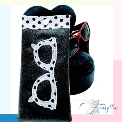 Etui lunettes brodé noir