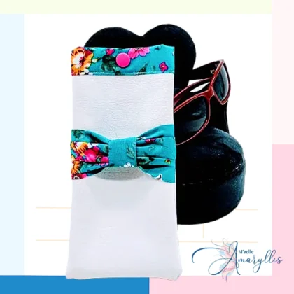 Étui à lunettes nœuds fuchsia