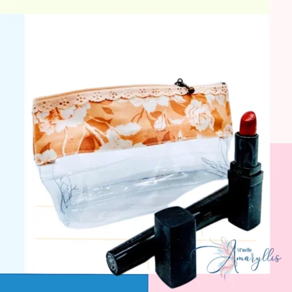 Trousse à maquillage shabby marron