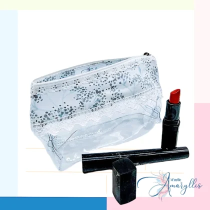Trousse à maquillage transparente shabby