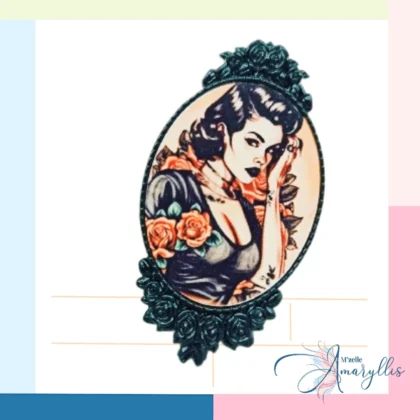 Broche Florale Ebène