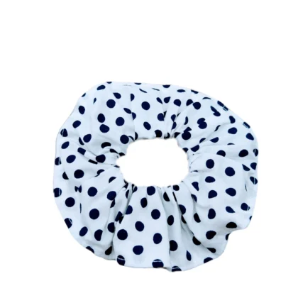 Chouchou blanc pois marines