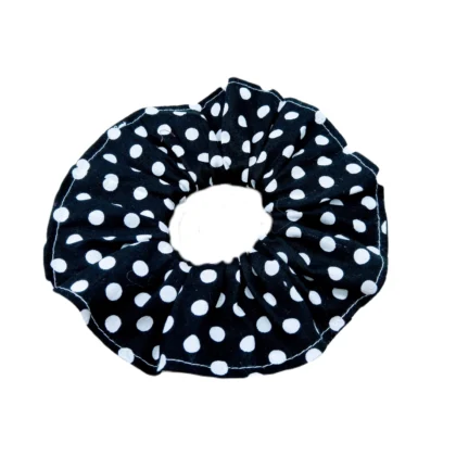Chouchou noir pois blancs