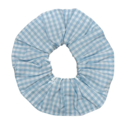 Chouchou vichy bleu ciel