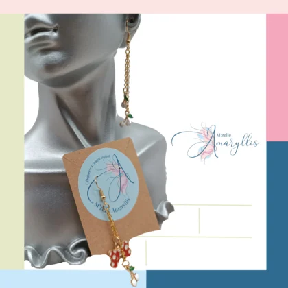 Boucles d'oreilles Cerises et Nœud Chic