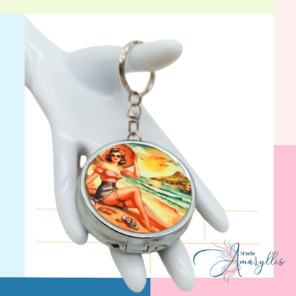 Cendrier de poche rétro pin-up – Soleil et Plage