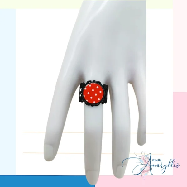 Bague rétro Rouge à Pois