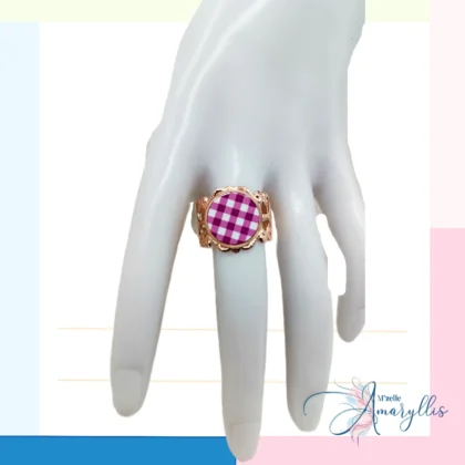 Bague rétro Vichy Violet