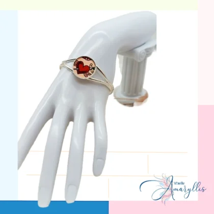 Bracelet Cœur de Pin-Up – Bijou rétro tattoo