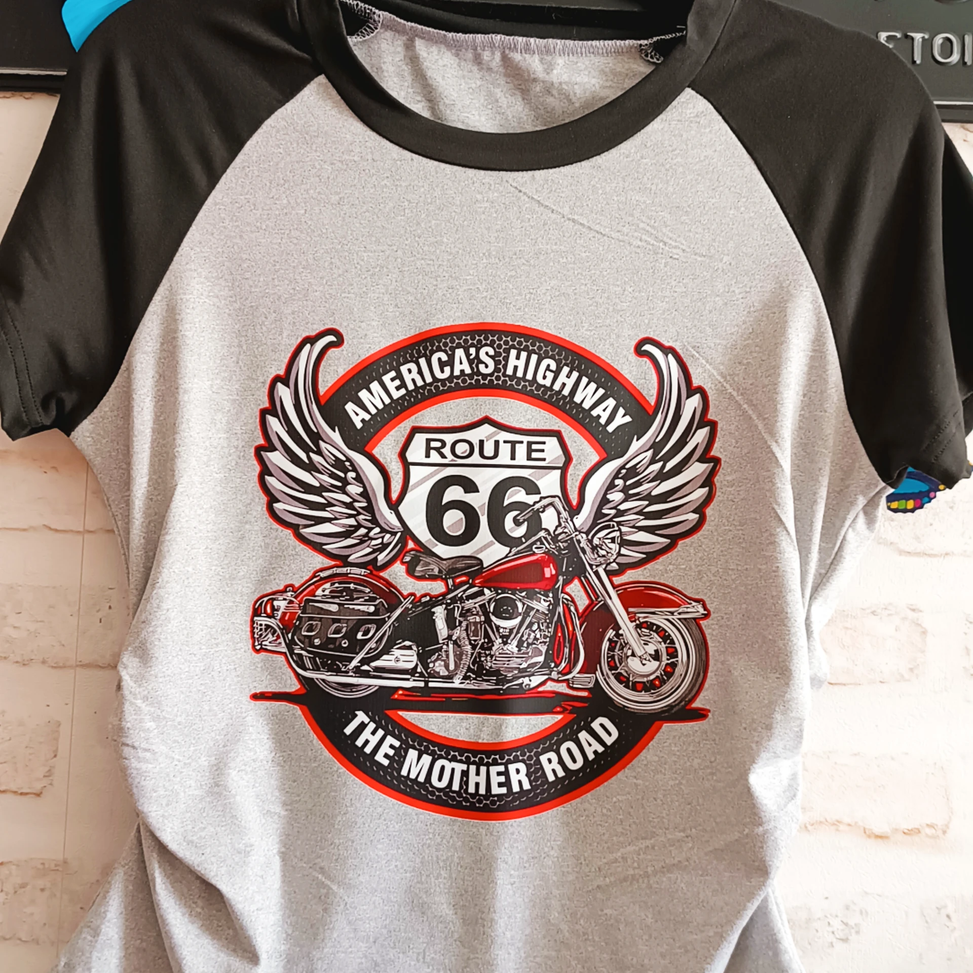 T-shirt Femme Route 66 Vintage Biker – Style Rétro Rockabilly Moto – Image 3