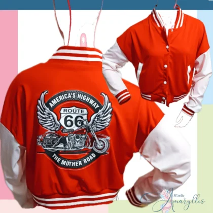 Veste Teddy Vintage Route 66 Pin-Up – L’esprit biker rétro