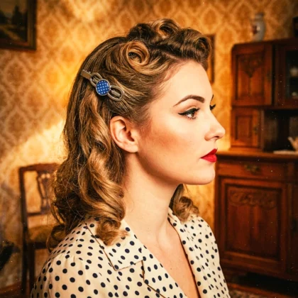 Pince à cheveux Colette Pois Bleus