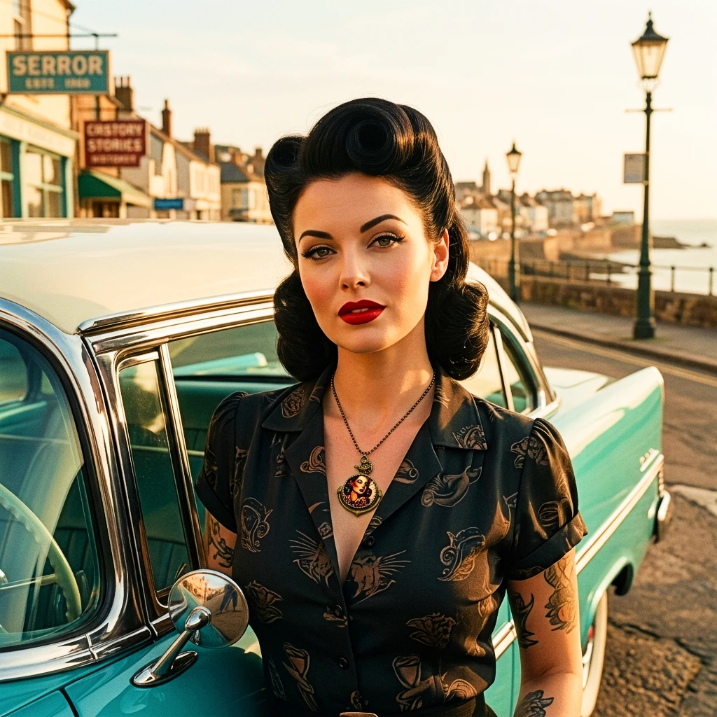 Collier Ancre Pin-Up Ruby Sailor