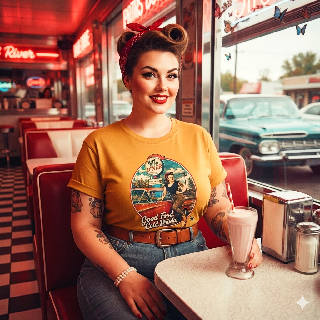 T-Shirt Diner Darling – vert olive