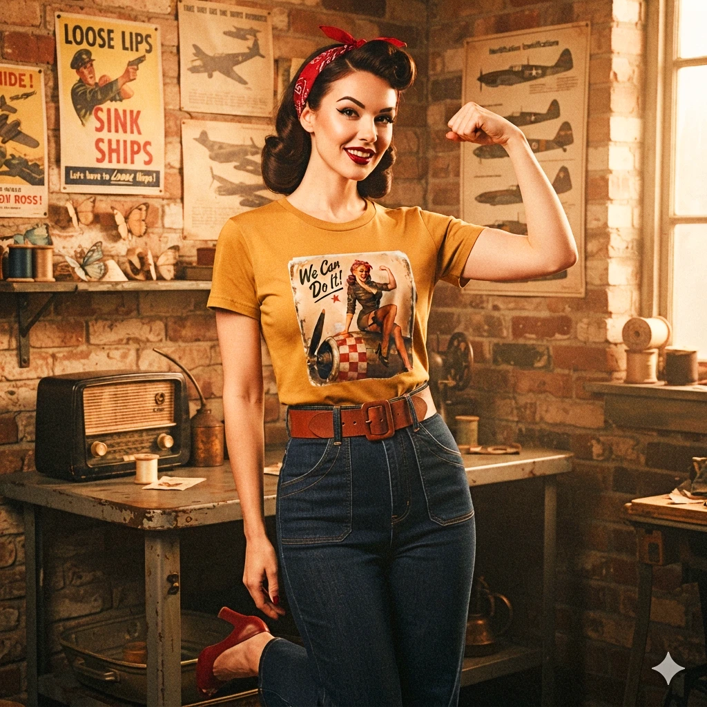 T-Shirt Rosie Rebel – Vert Olive