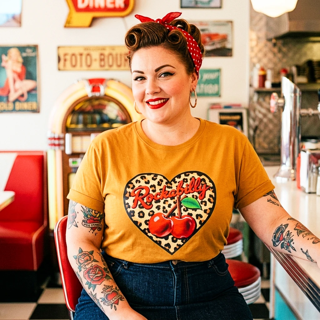 T-shirt Cerise Rockabilly 2